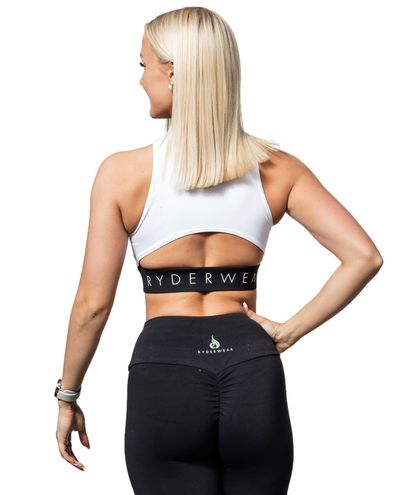 Block Banded Crop White Ryderwear